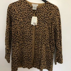 NWT White Stag Leopard/Cheetah Cardigan